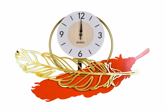 Silent Ginkgo Leaf Metal Clock