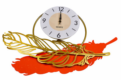 Silent Ginkgo Leaf Metal Clock