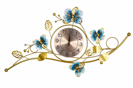 Floral Metal Wall Clock