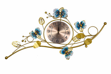 Floral Metal Wall Clock